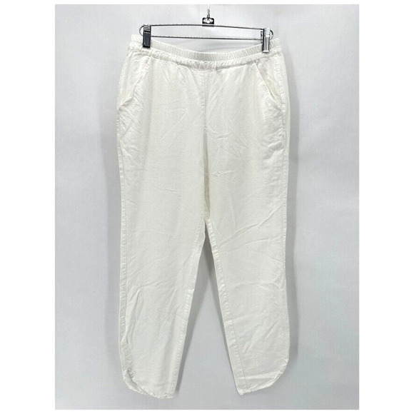 Marine Layer Pants - Marine Layer Allison Pants White Tulip Hem Size XS Comfort Preppy Sheer Lounge